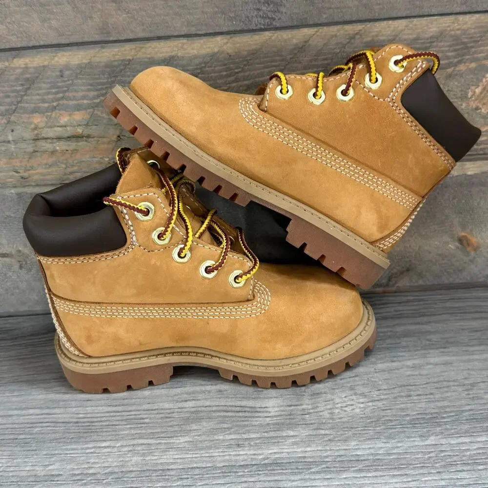 Timberland Leather Work Boots 8 Toddler Side Zip A7339 Mini Me Farm Outdoor